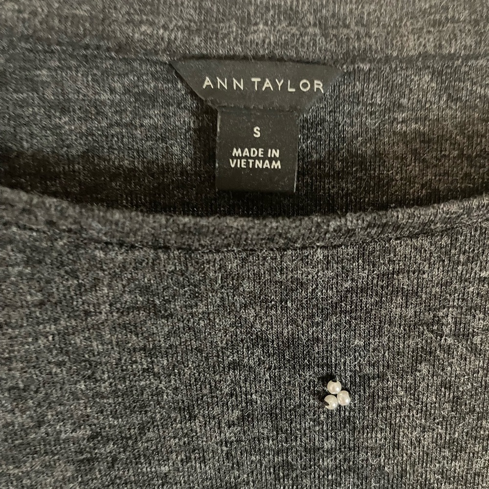 Ann Taylor Gray Embellished Blouse - Picture 3 of 3